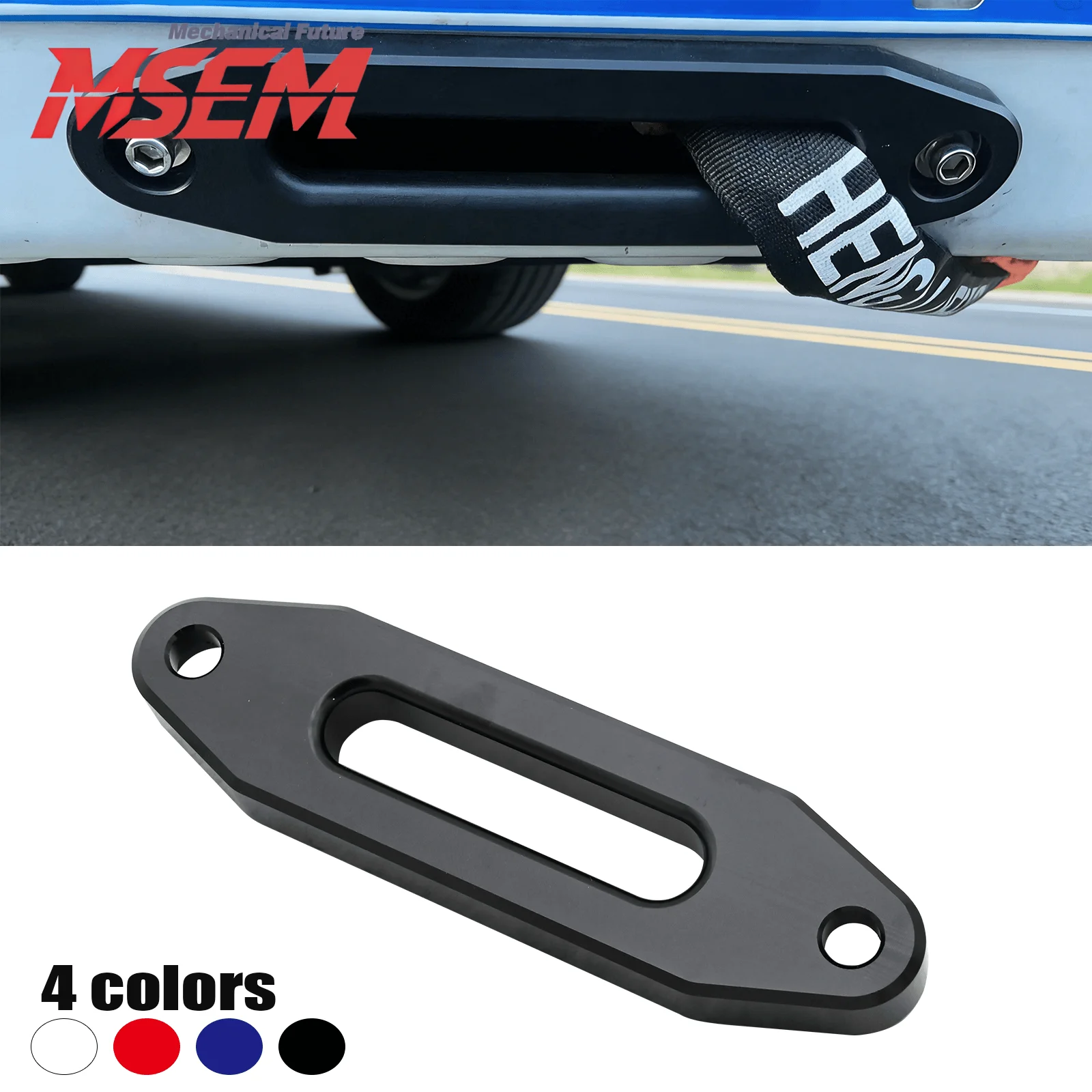 

For SUV ATV UTV Front Rear Hawse Fairlead Winch Rope 7/8" Inch 123MM Billet Aluminum 2000-3500 LBS Synthetic Mount Winch Rope