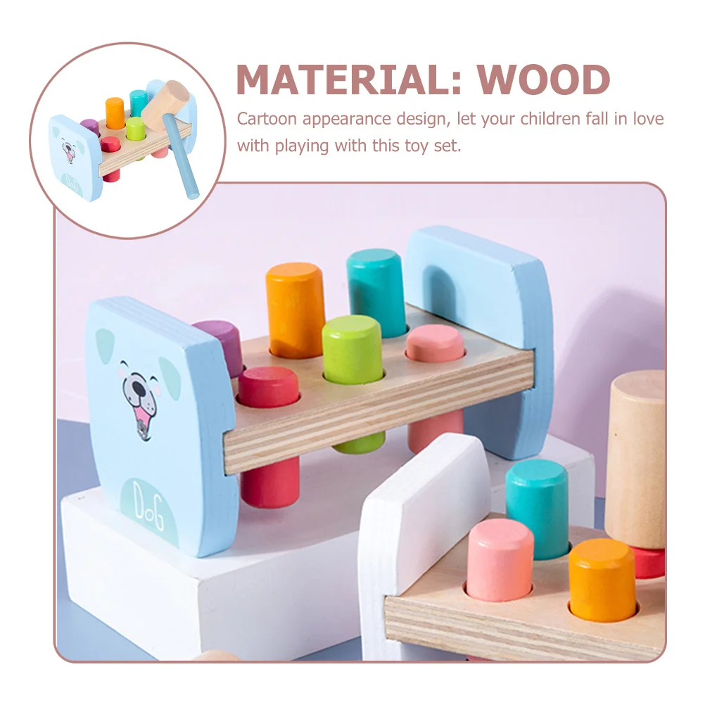 

1 set 1 Set Of Cartoon Hammering Wooden Whack Game For Toddlers Kids Early Learning Cognition Plaything Interactive Children