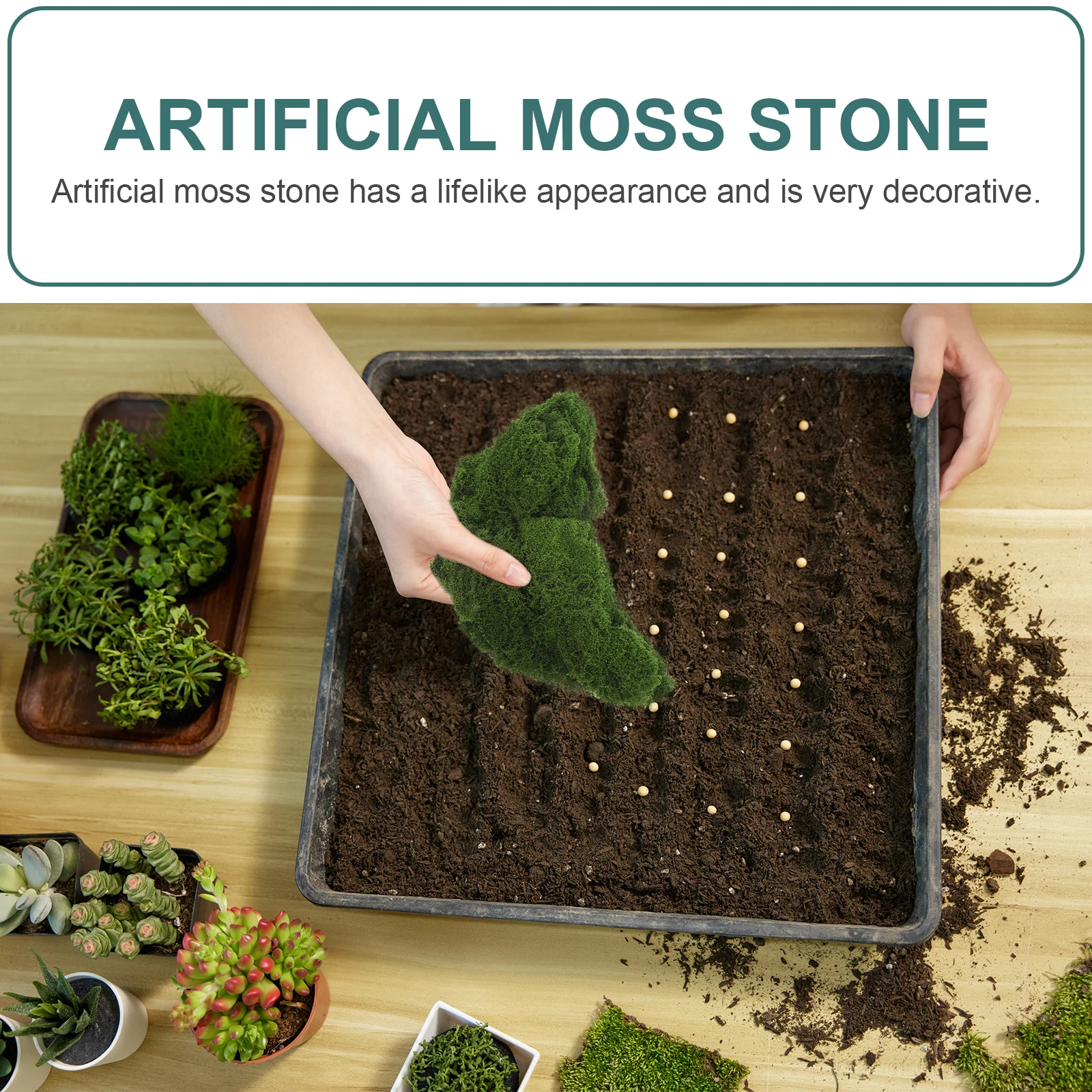 

1 Bag Artificial Moss Lawn For Potted Plants Fake Bonsai Decor Simulation Grass Indoor Outdoor Wall Floor Cover Landscaping