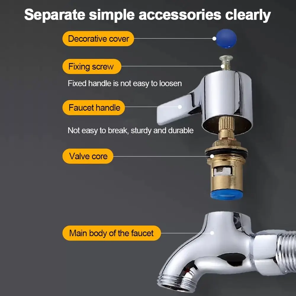 

New Triangle Valve Faucet Handle Small Spout Universal Dish Basin Handle Knob