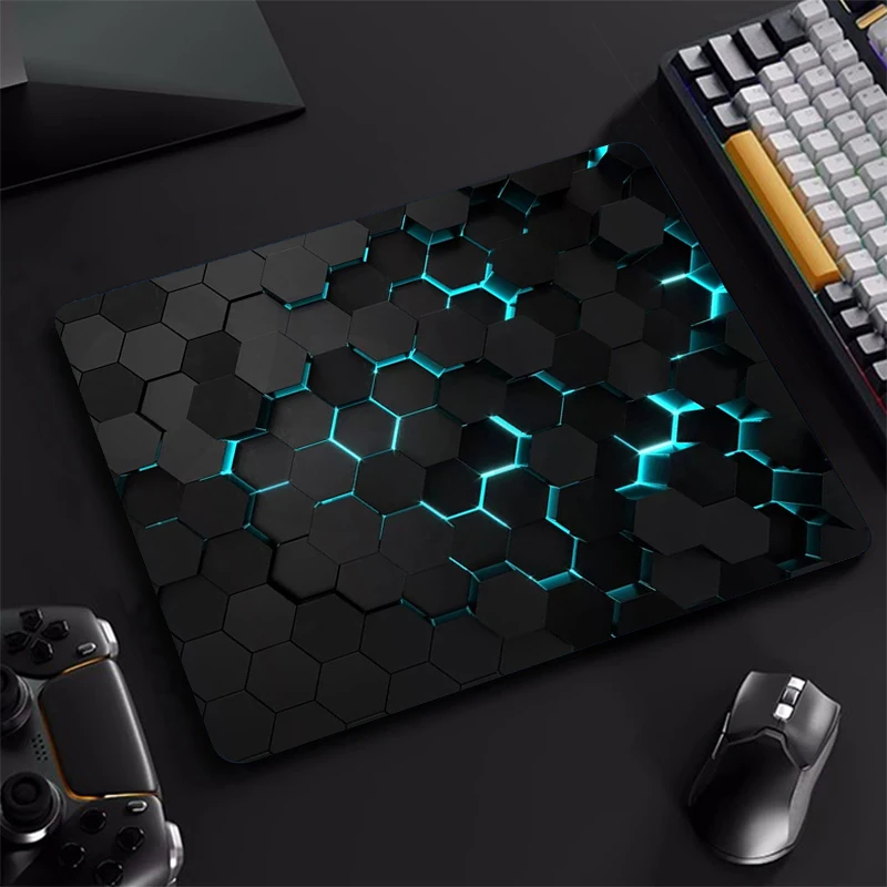 

Small Mousepad Geometric Gamer Mousepads Keyboard Mat Honeycomb Desk Rug Pc HD Desk Mats Hexagon Company Mouse Pad For Gift