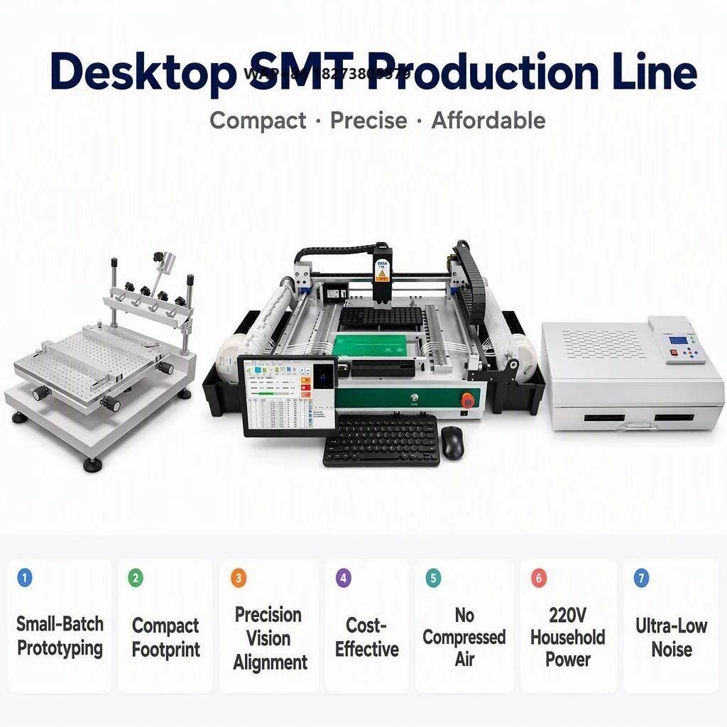 Qihe Small Manual Stencil Printing Machine SMD Line Pick Place  Chip Placement Mounter Equipment for LED Light