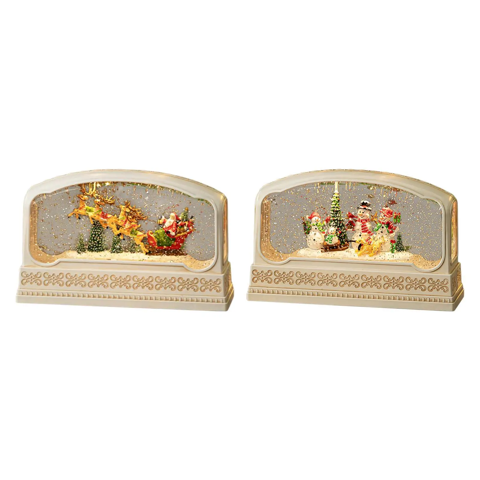 Lighted Christmas Snow Globe Music Box Collection Singing Night Lamp for Festival Bedroom Living Room Party Christmas Gift