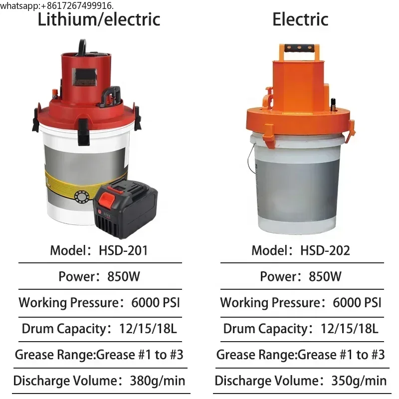 

SxhElectric Grease Pump 24V 7L 12L 15L 18L Portable Sinking Lithium Battery Electric Bucket Grease G.un Machine Pump For Excavat