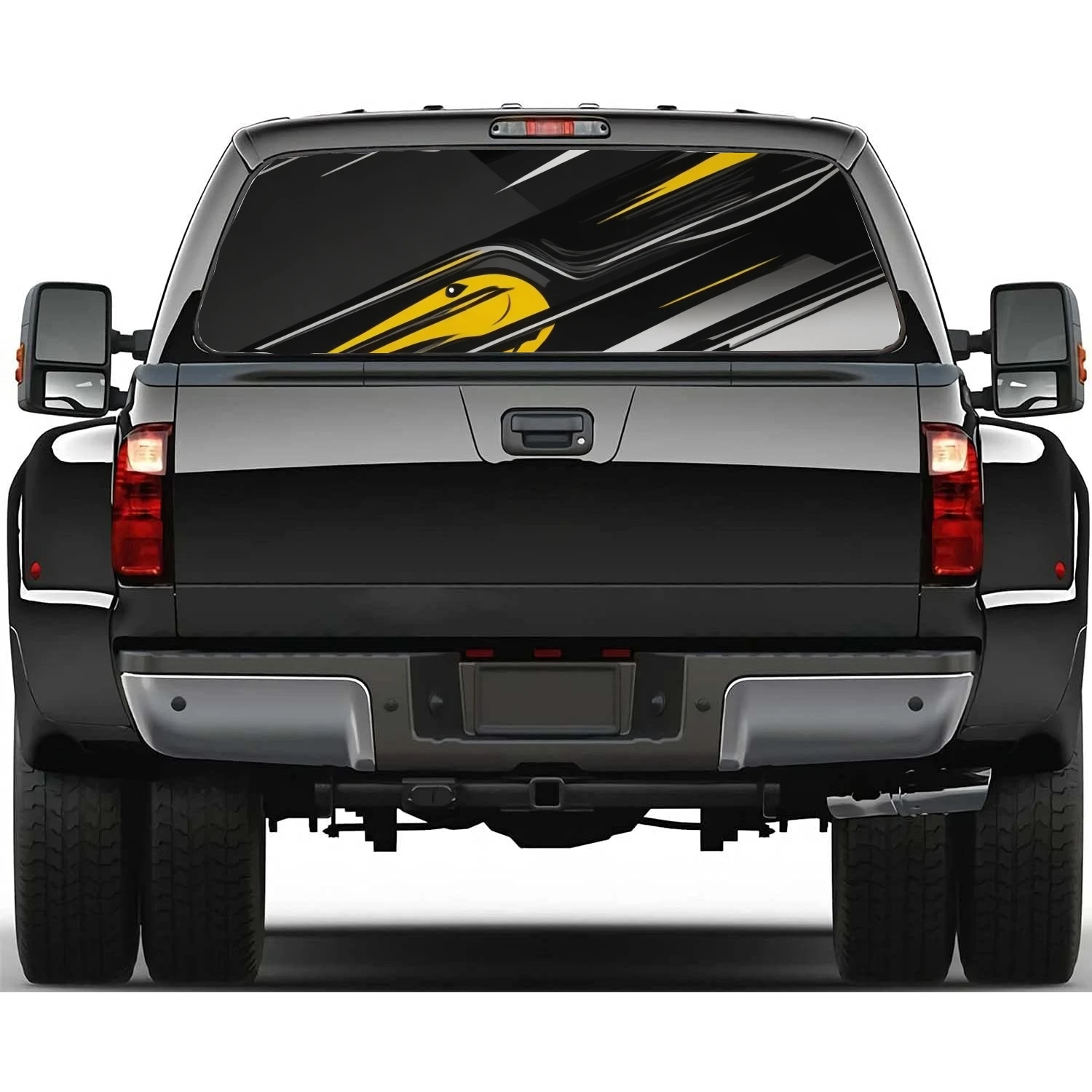 

Colorful Thick Curved Lines Rear Window Decal Fit Pickup,Truck,Car Universal See Through Perforated Back Windows Vinyl Sticker