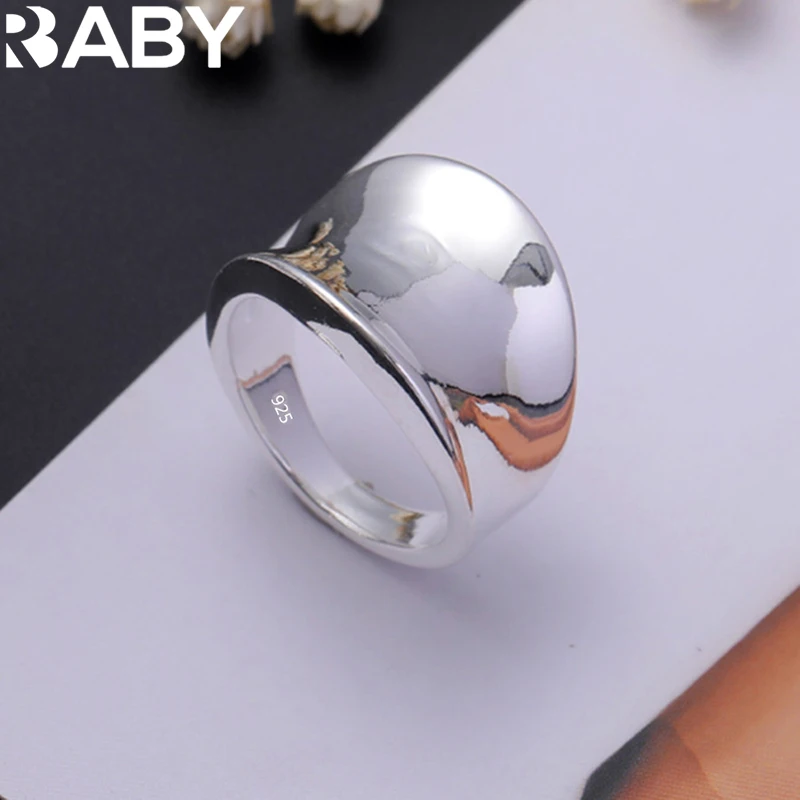 Hot classic charms 925 Sterling Silver wide Rings for men Women Size 7 8 9 10 Fashion party fine Jewelry Christmas gifts