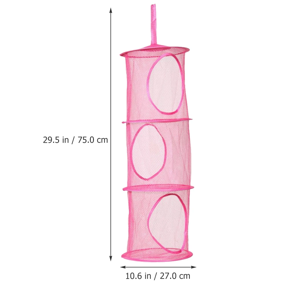 

Multi-layer Hanging Storage Bag Organizer for Clothes Socks Underwear Laundry Basket Foldable Polyester MeshHanging Cage