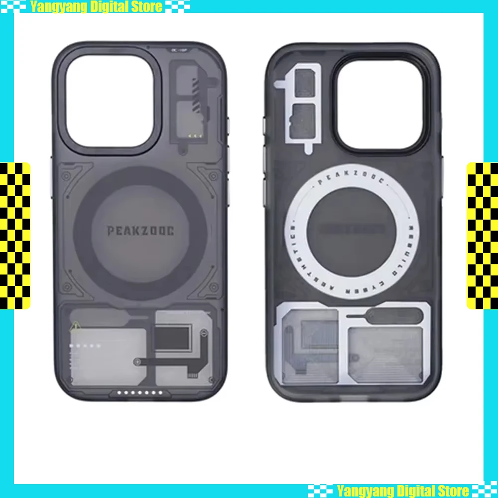 

Peakzooc Personalized Phone Case Cyberpunk Style CNC Magnetic Attraction Bracket SIM Card/SD/TF/Memory Card Storage Manager Case