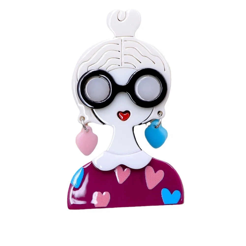 New acrylic wearing earrings girl\'s brooch, women fashion pin jewelry accessories