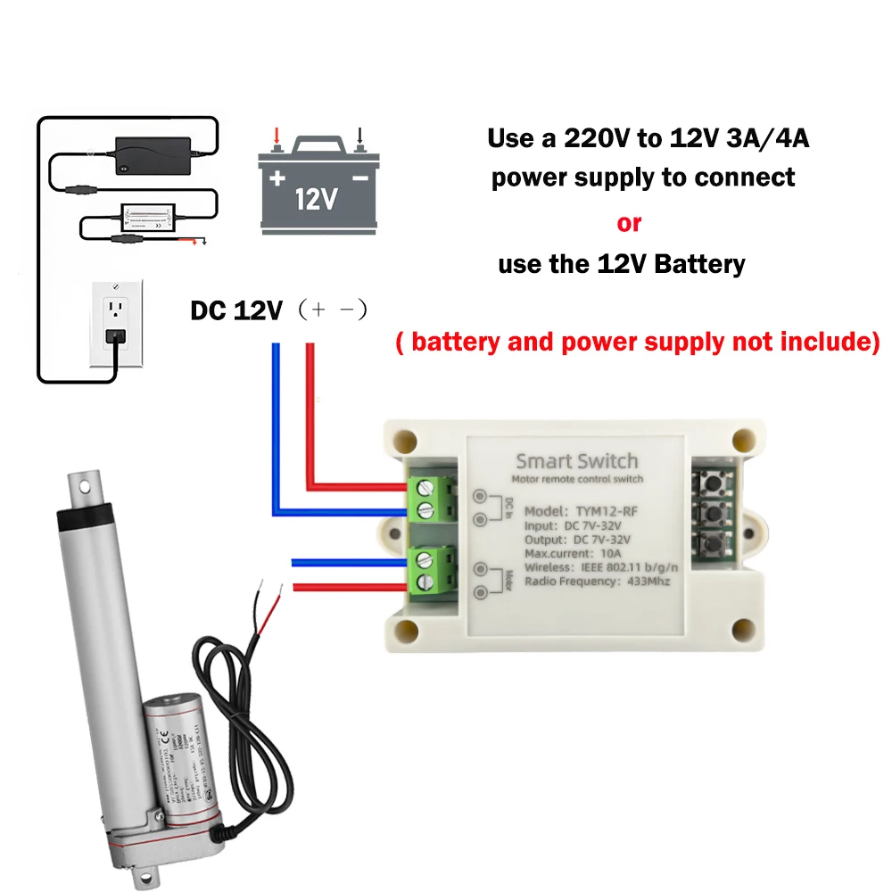 

Управление приложением WIFI, линейный привод 12 В с кронштейном, 750N/1000N/1500N, линейный привод, моторный привод для домашней автоматизации, управление дверью
