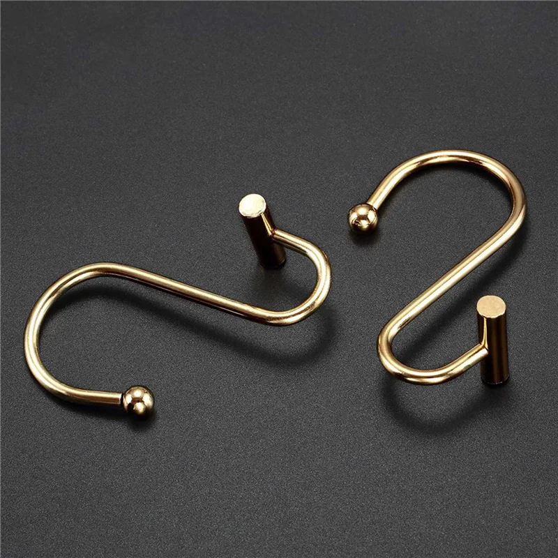 36x anéis de ganchos de cortina de chuveiro, anéis decorativos de bronze para haste de chuveiro, ganchos de chuveiro cabides em forma de t-abxk