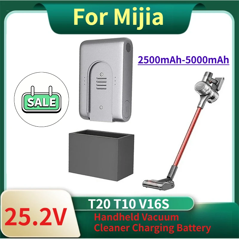 

2500mAh-5000mAh 25.2V for Mijia Dreame T20 T10 V16S Handheld Vacuum Cleaner Charging Battery Large Capacity