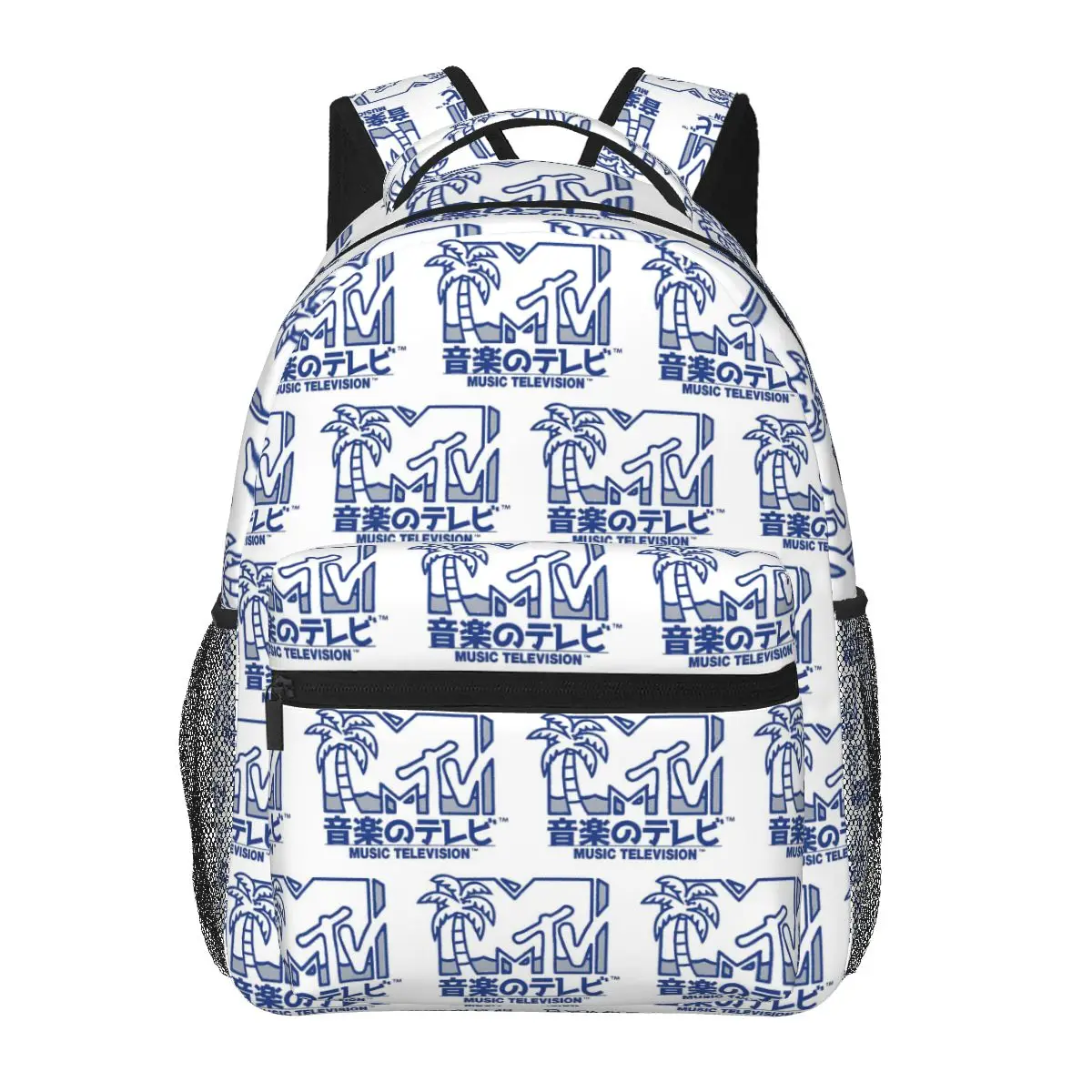 MTV Beach Simple Japanese Kanji Logo Backpacks Boys Girls Bookbag Children School Bags Cartoon Travel Rucksack Shoulder Bag