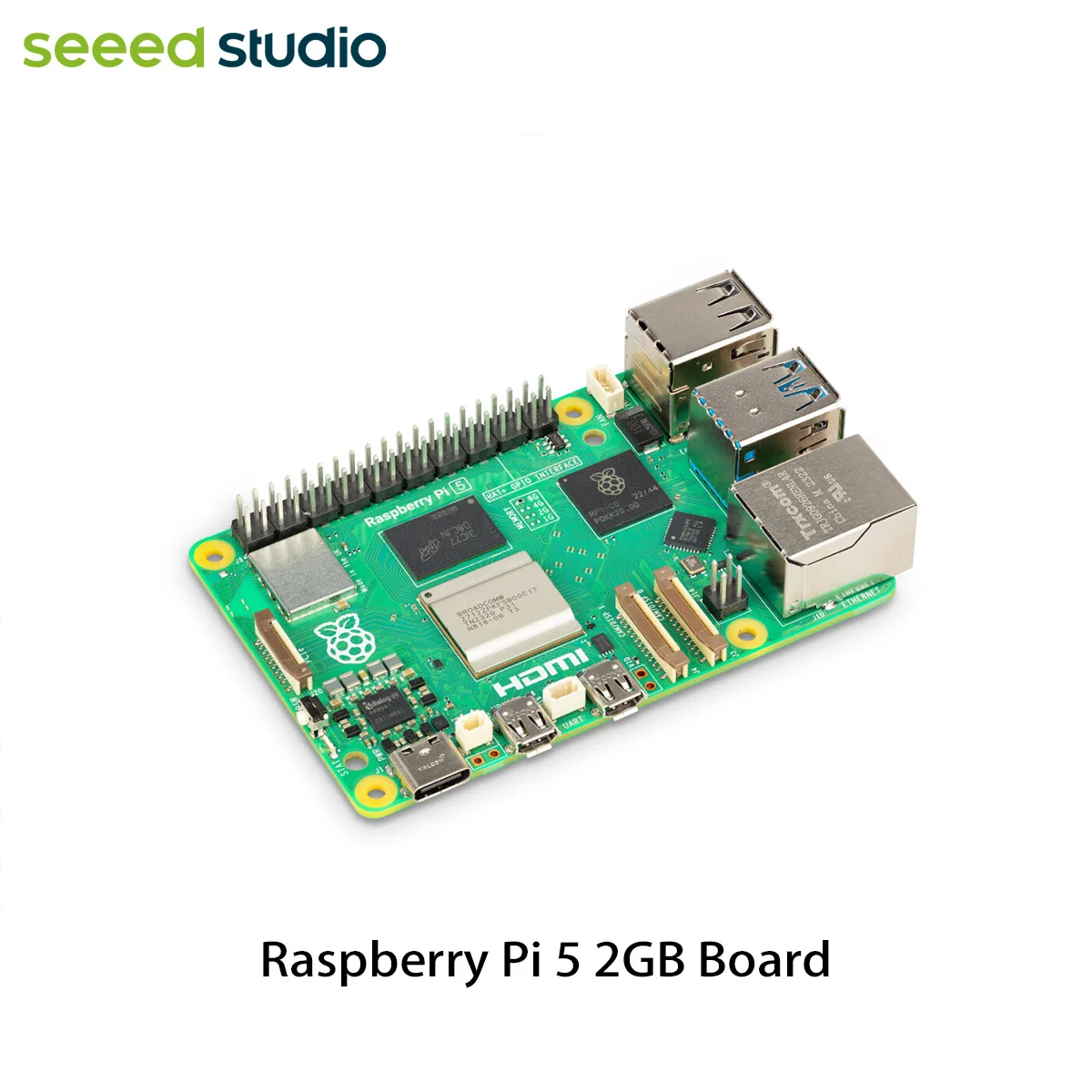 Raspberry Pi 5 Offizielles Board Quad-Core 2,4GHz SBC, Wi-Fi 5, Dual 4Kp60 HDMI, PCIe, Gigabit Ethernet für KI- und IoT-Projekte