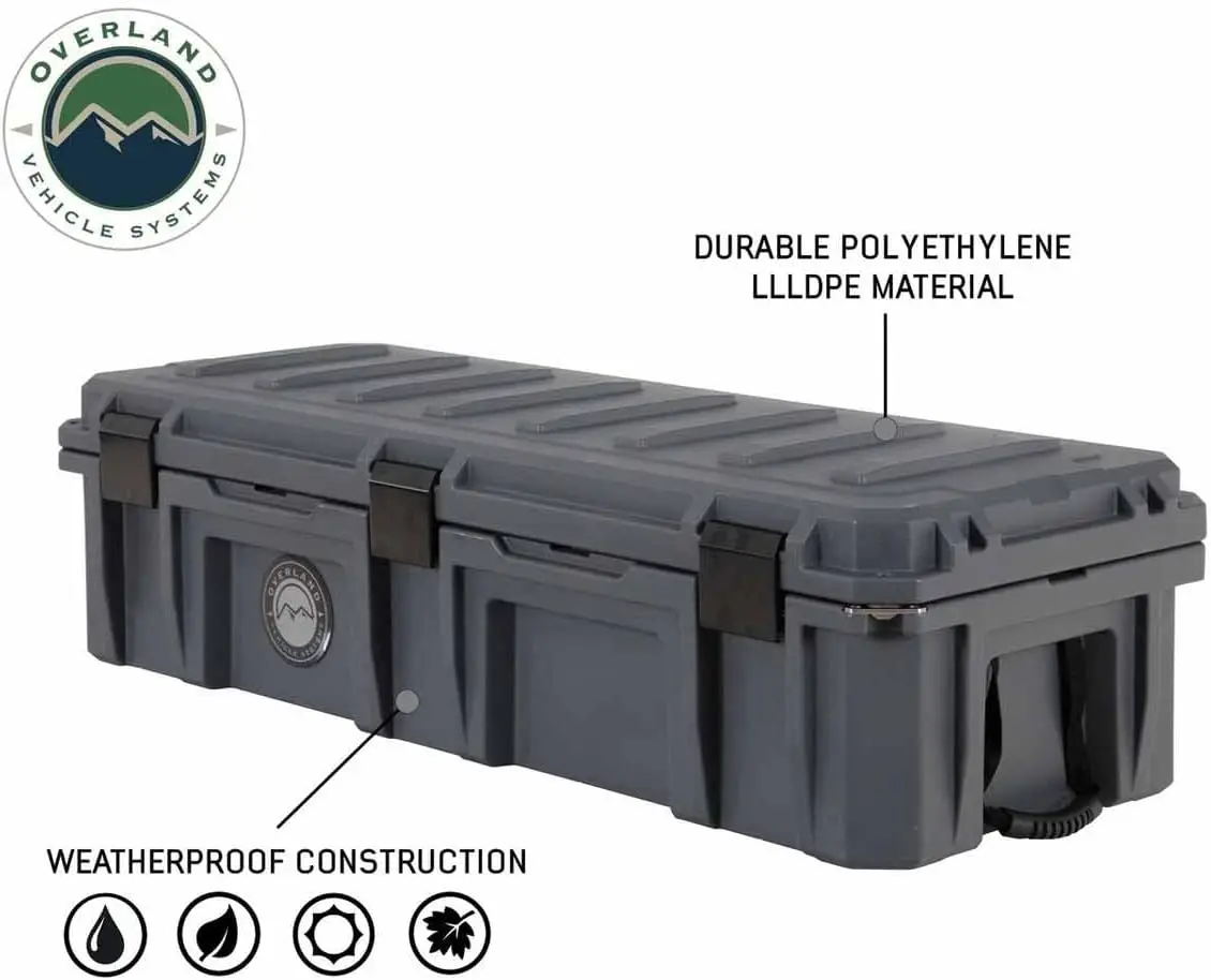 أنظمة المركبات الزائدة D.B.S. صندوق تخزين جاف سعة 117 كيو تي مع فتاحة تصريف وزجاجات |   رمادي غامق |   ختم مقاوم للماء