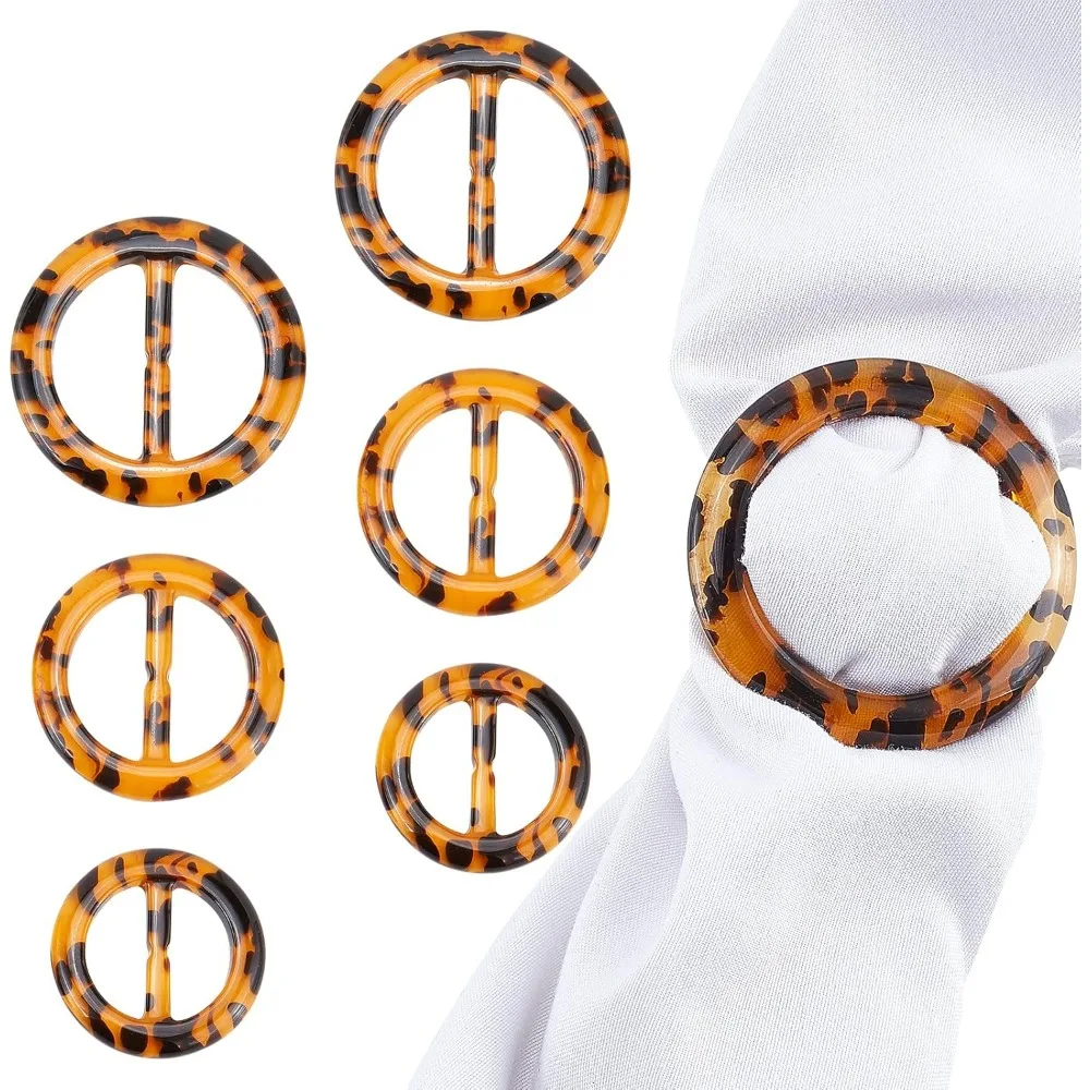 30 Pieces Resin Scarves Buckle Fashion T- Shirt Clips Round Circle Silk Scarf Ring Clips for Clothes Scarves T-Shirts