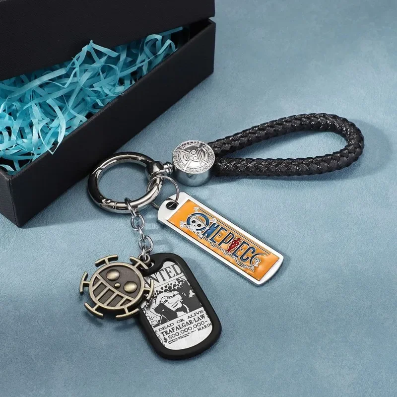 One Piece, Luffy, Nica Solon, Wanted, llavero de personalidad, colgante de bolso escolar para hombres y mujeres, llavero de coche, regalo de cumpleaños