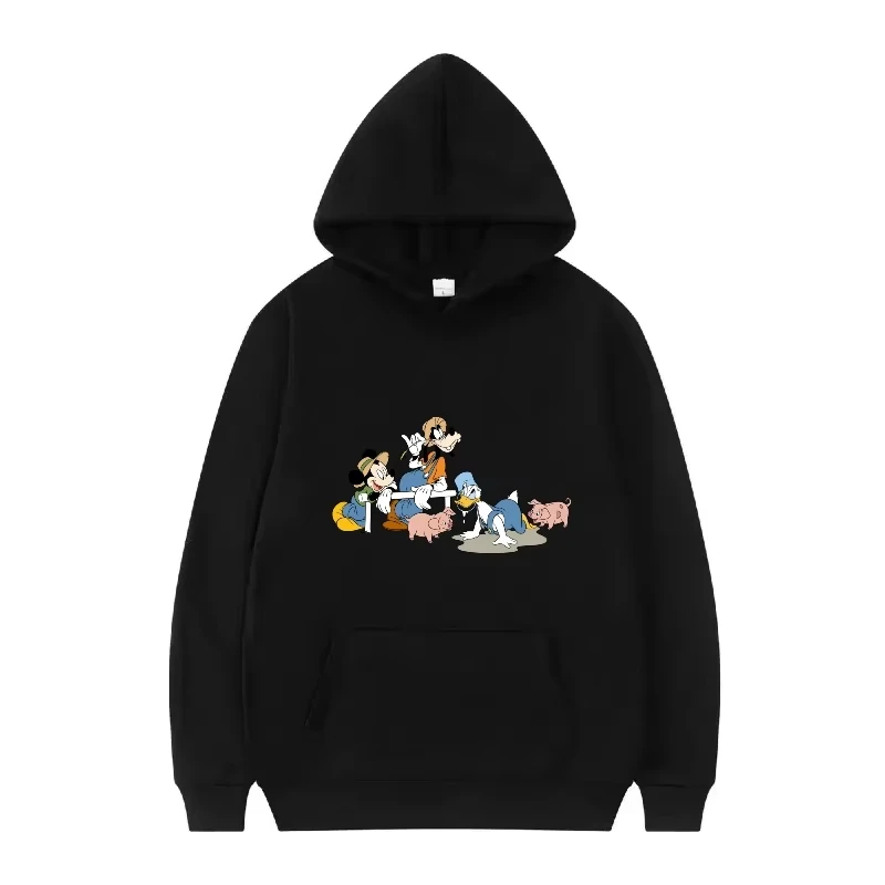 ديزني ميكي ماوس نمط امرأة الموضة مضحك فضفاض رمادي الشتاء بلايز الملابس البلوفرات السيدات رخيصة هوديس الرجال بلوزات #2