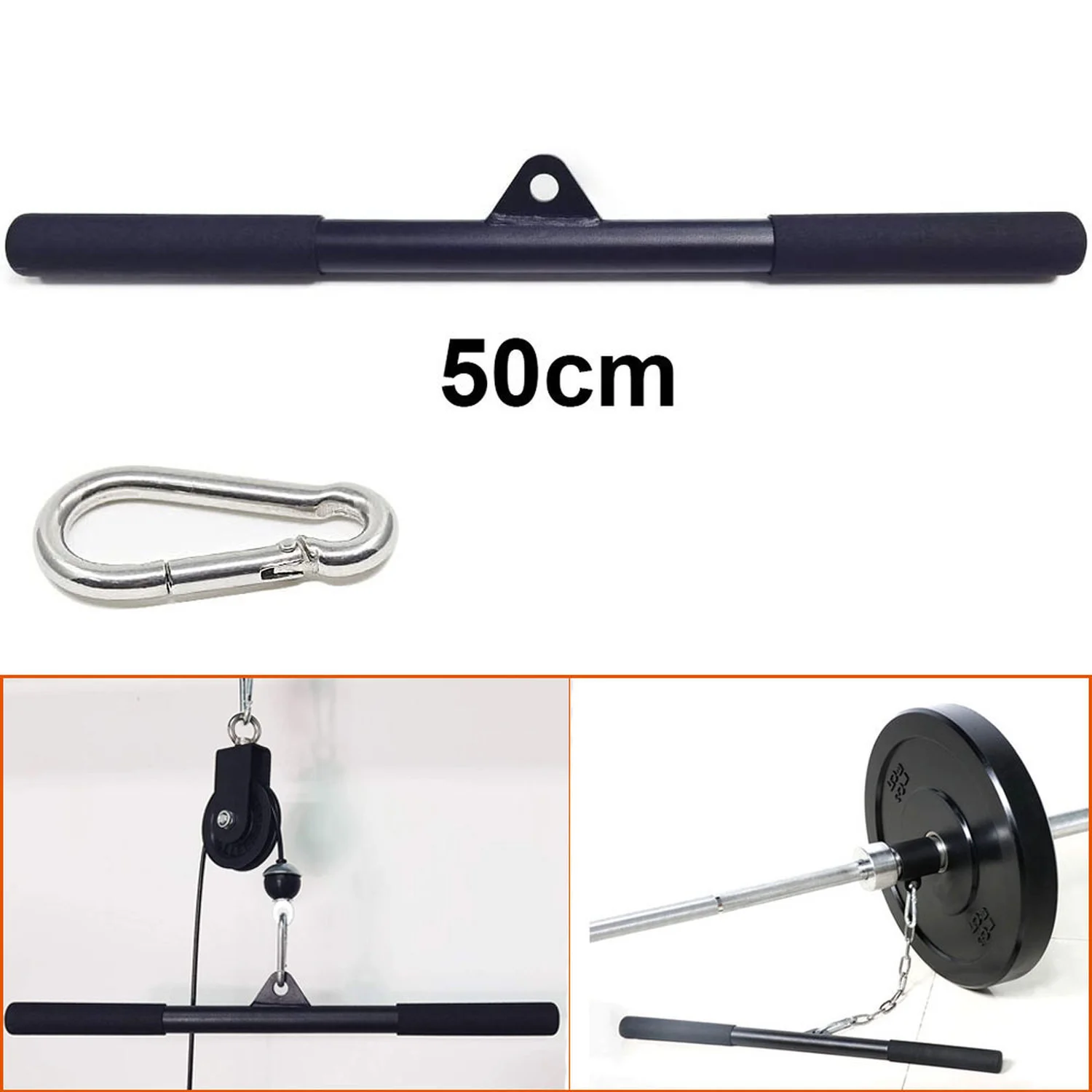 

DIY Fitness Straight Bar LAT Pull Press Down Bar Cable Machine Attachment Tricep Accessories for Home Gym Workout Handles Grips