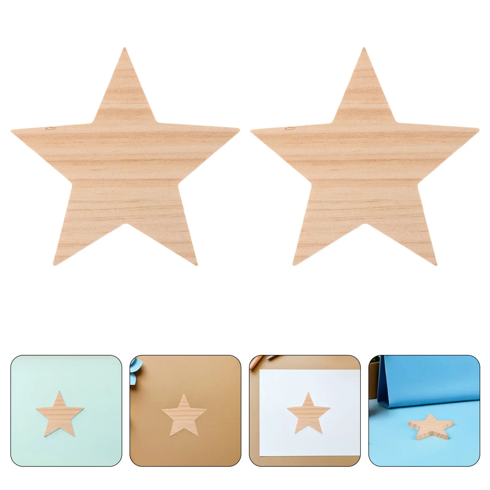 

12Pcs Unfinished Wooden Stars Craft DIY Decorative Cutouts for Christmas Tree Hanging Ornaments Festive Party Backdrop Rustic