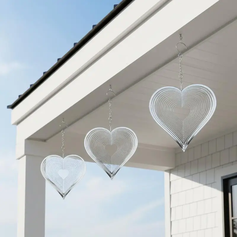 3D Stainless Steel Bird Deterrents Reflective Outdoor Wind Spinners Garden Yard Safety Durable Hanging Sculpture
