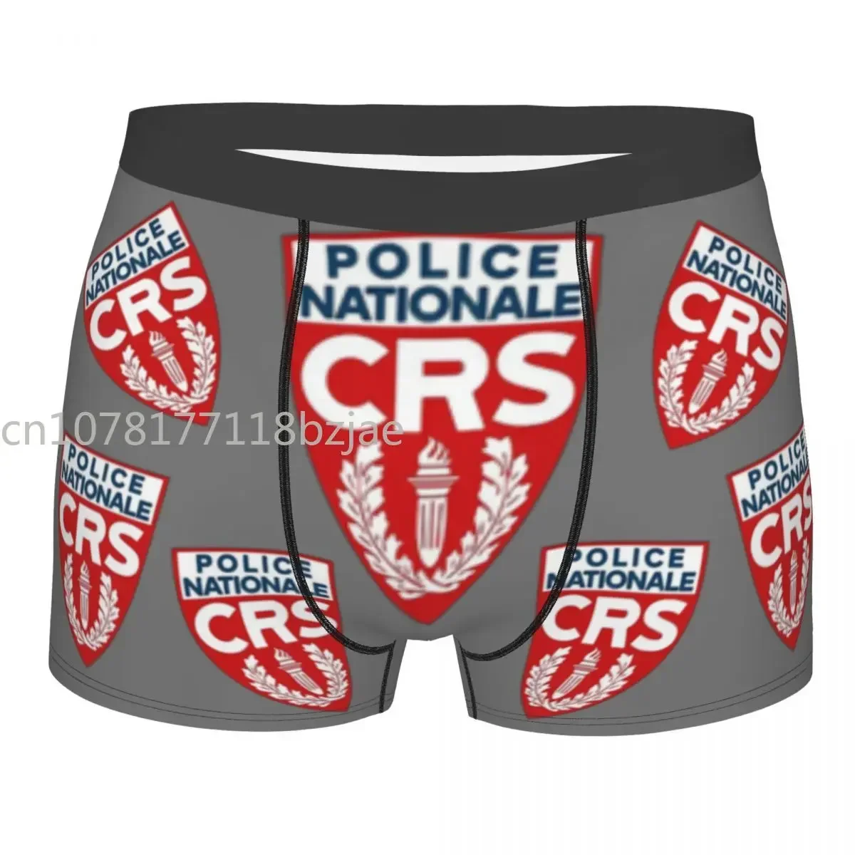 French CRS Compagnies Men Boxer Briefs Police Nationale Highly Breathable Underwear Top Quality Print Shorts Birthday Gifts