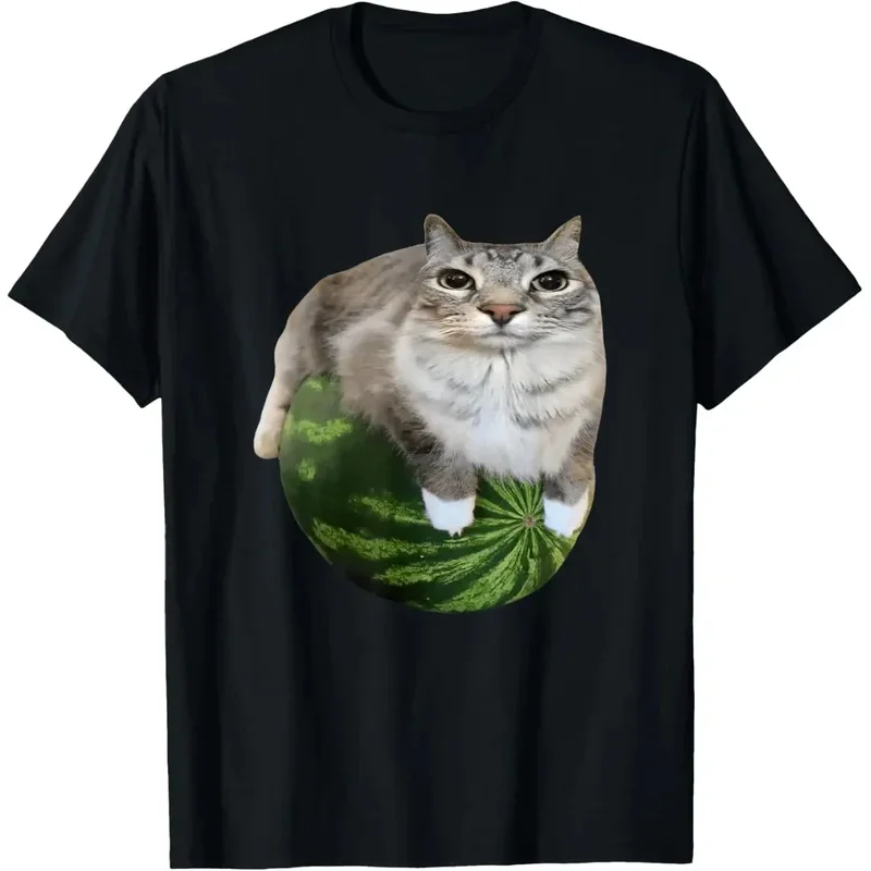 

Watermelon Cat Silly Cat Meme T-Shirt A Hilarious Watermelon Print Shirt Is A Stylish Unisex Top for Both Men and Women