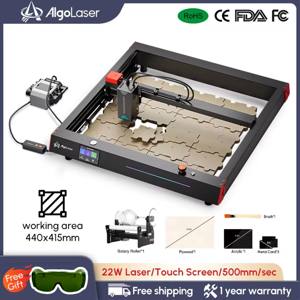 AlgoLaser Delta 22W Smart Laser Engraver with 30L Air Assist 30000mm/min Speed Laser Cutter 3.5\