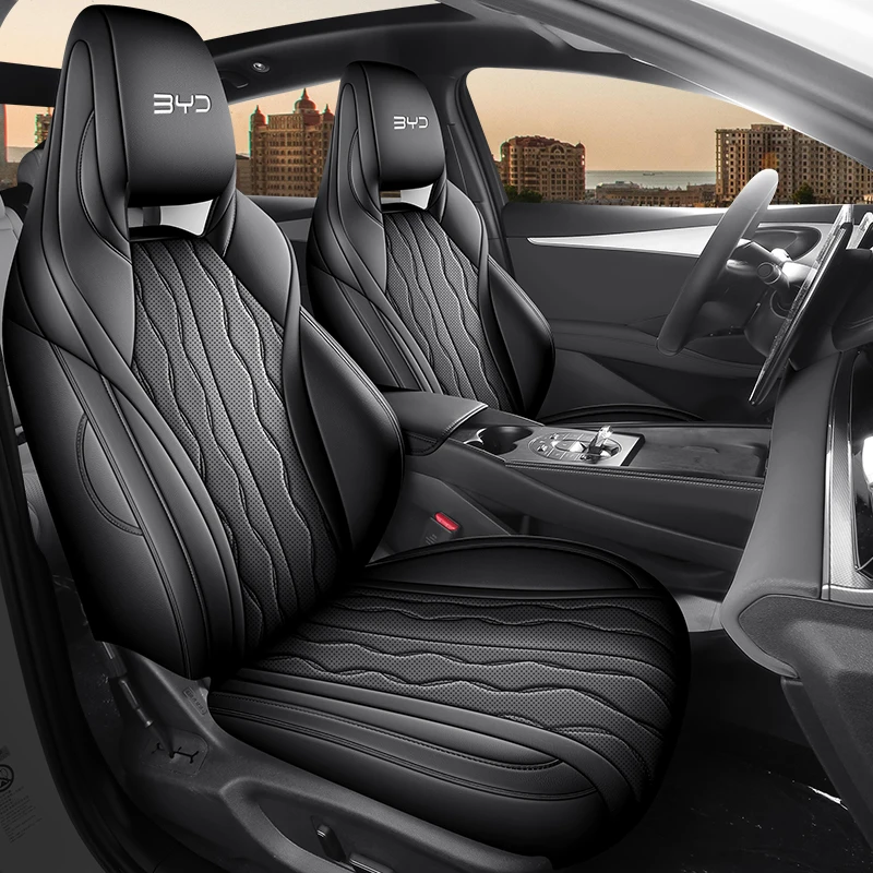 Full Wrapped PU Leather Five Seats Car Seat Covers Durable Auto Interior Decoration Cushion for BYD Seal 6 DM‑i Sedan