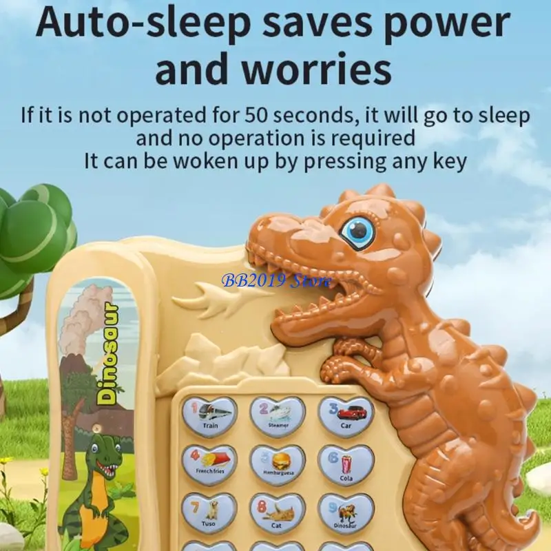 

Q0KB Мультяшная говорящая игрушка динозавра для детей, включая цифры и буквы, безопасная игрушка
