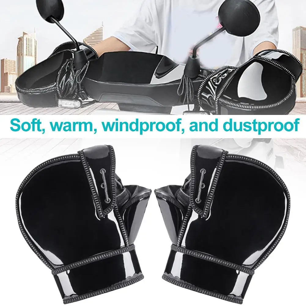 

1pair Thick Motorcycle Handlebar Muffs Protective Scooter Non-Slip Windproof Gloves ATV Winter Warmer UTV Gloves H0G3