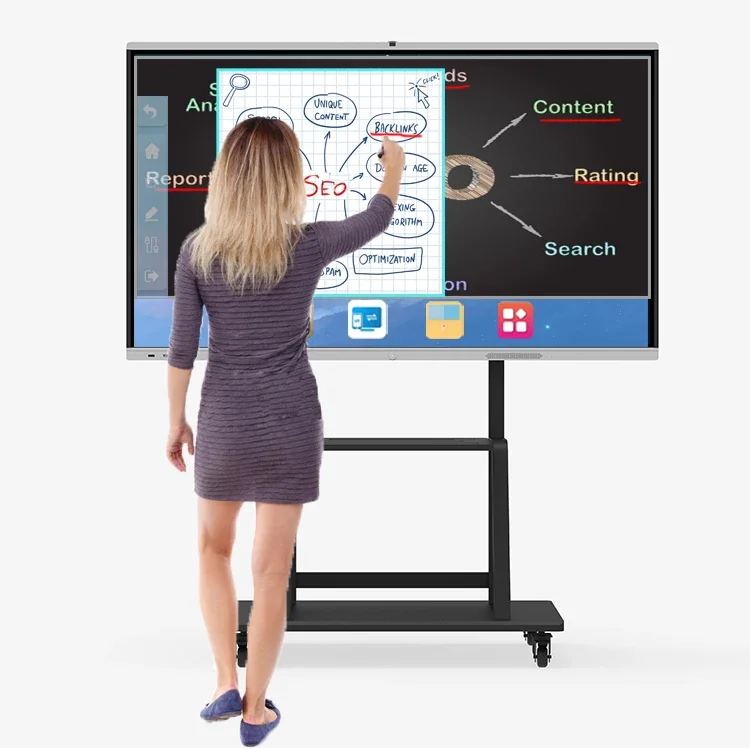 Education Classroom Office 65 75 86 Inch IR Display LCD Writing Touch Screen Flat Panel White Smart Whiteboard Interactive Board