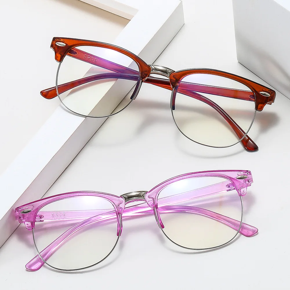 New Transparent Computer Glasses Frame Women Men Anti Blue Light Round Eyewear Blocking Glasses Optical Spectacle Eyeglass