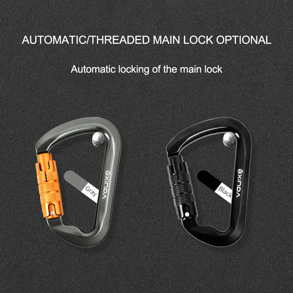 30kN Rock Climbing Carabiner Heavy Duty Caribeaner Clips Mountain Caribiniers for Climbing Mountaineering Rappelling Camping view 4