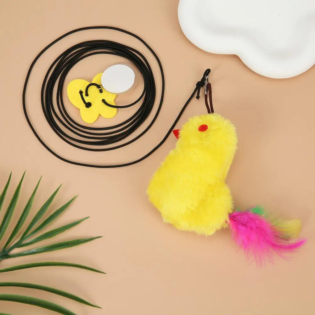 Sticky Buckle Cat Toy Cat Toy Chicken Design Hanging Cat Toy Release Energy with Adorable Plush Chicken Mouse Pet for Play