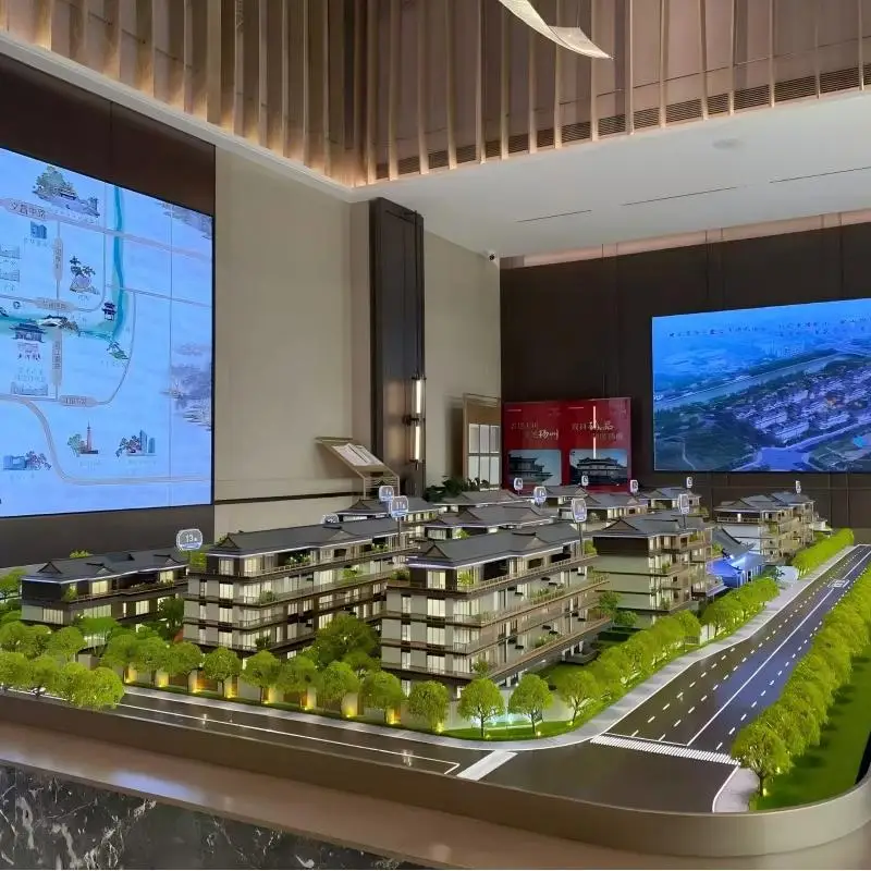 Professional   Architectural Scale Model With LED Lighting 3D City Planning Model for Real Estate