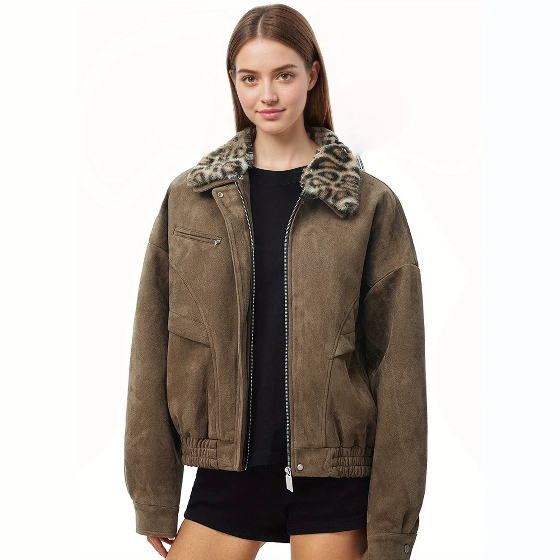 Europe, America, Popular Maillard Short Teddy Imitation Lamb Wool Coat Large Lapel Loose Plush Thickened Top