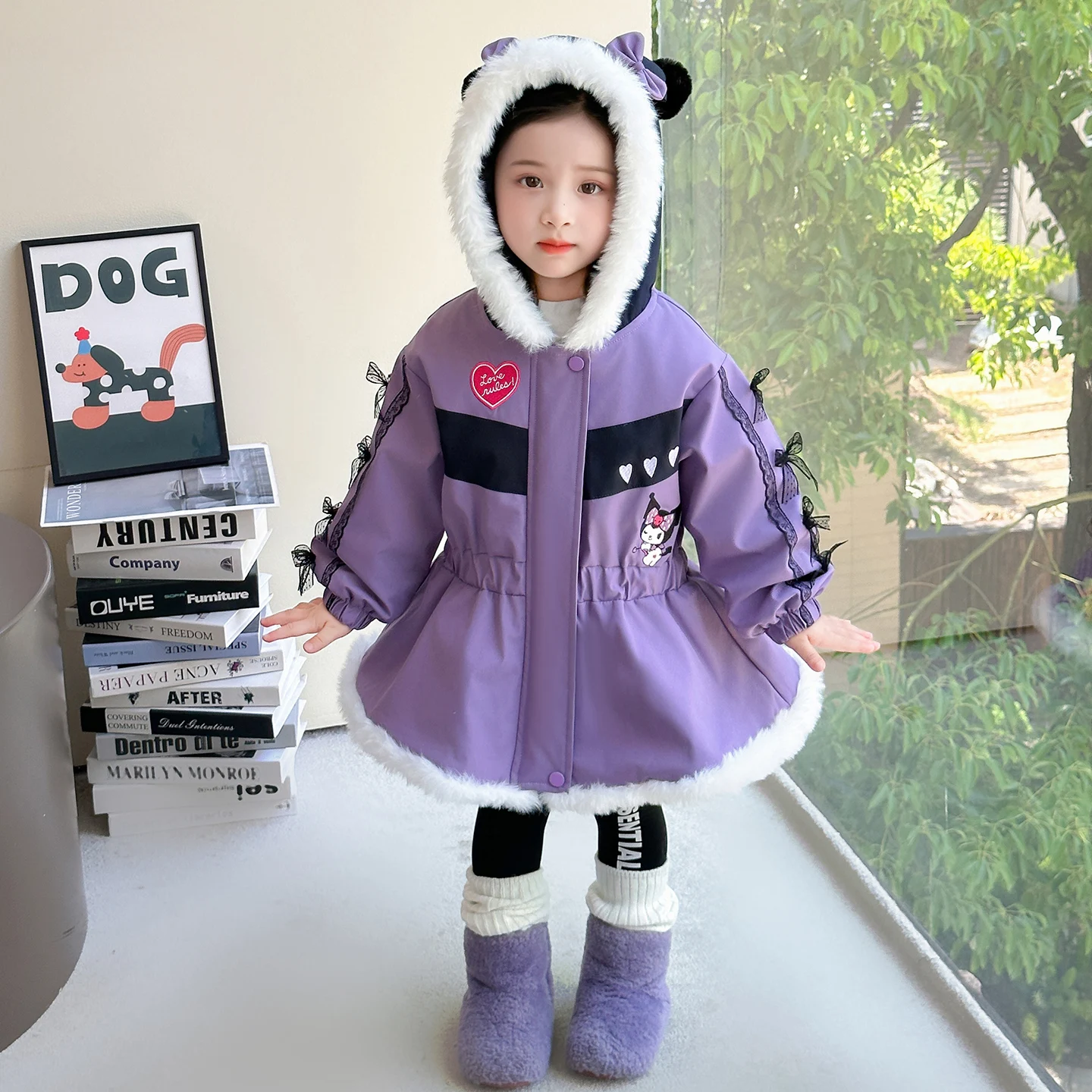 شتاء جديد الكرتون Kuromi الأطفال أفخم سترة Kawaii جودة عالية الأميرة موضة وسادة مبطنة رشاقته الدافئة ملابس خارجية سترة