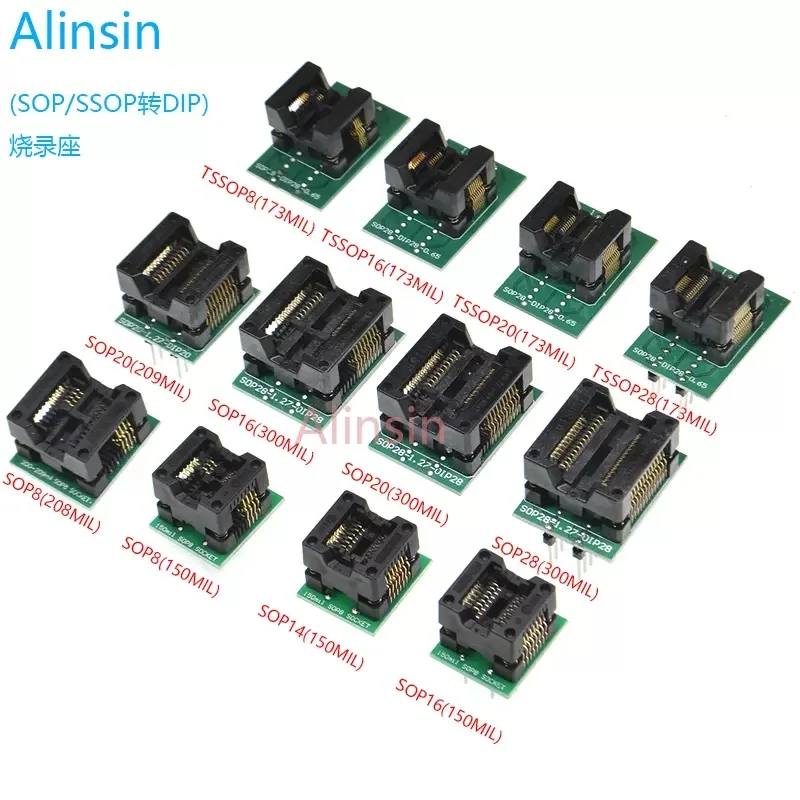 Burn-in Socket Sop8/14/16/18/20/24/28 SSOP/TSSOP Chip IC Conversion Programming Testing Seat Ch341a Programmer