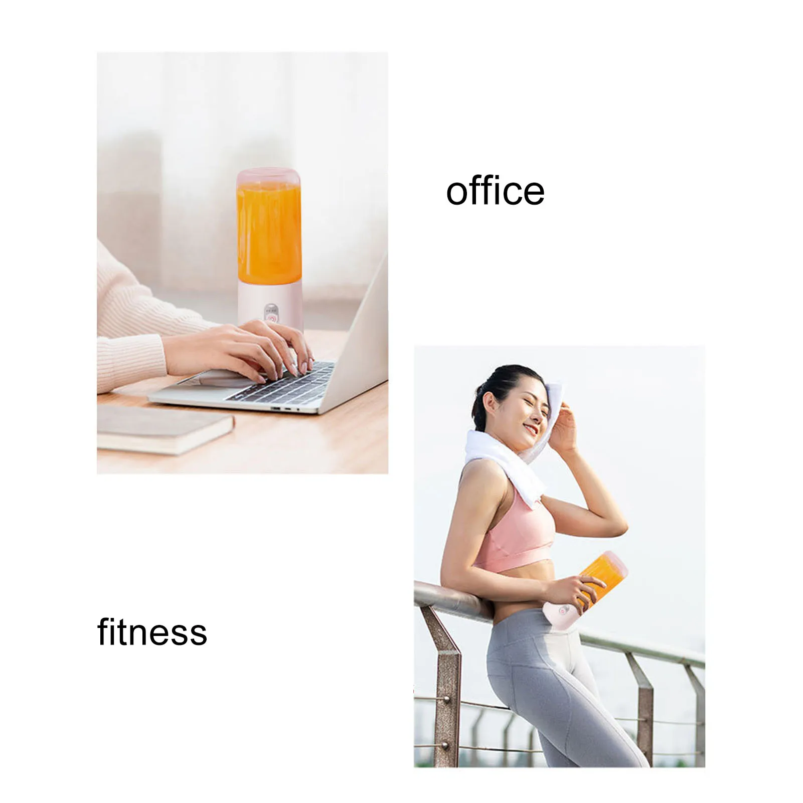 미니 휴대용 전기 과즙기 500ml USB 충전식 블렌더 6잎 블레이드 여행용 블렌더가 포함된 스무디용 개인 과즙기