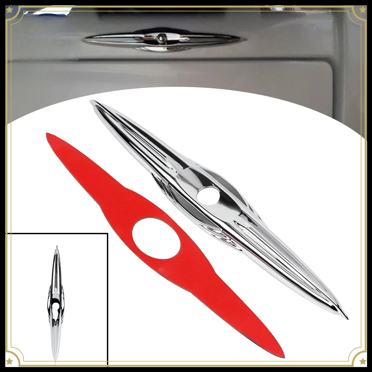 Chrome Motorcycle For Harley Rear Trunk Latch Accent Trim Dress Fits Touring 2009-2022 FLHTCUTG Tri Glide Ultra Classic