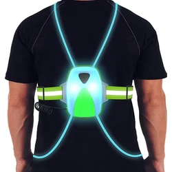 LED Reflective Running Vest,Multicolor Lights USB Rechargeable Reflective Gear For Men/Women Running Walking Cycling