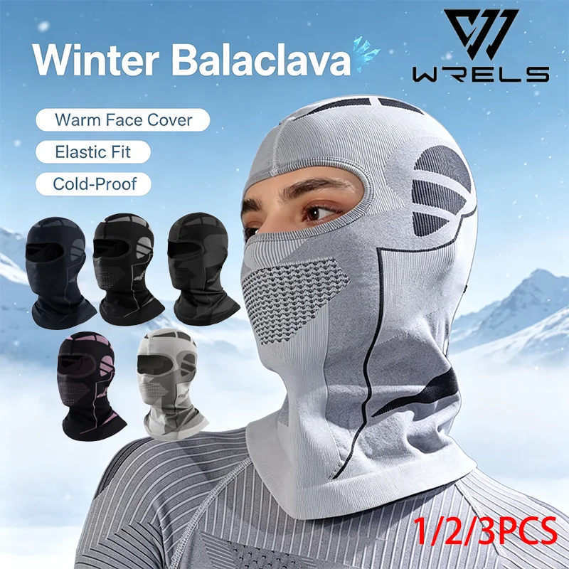 1/2/3PCS Winter Warm Balaclava Face Cover Elastic Cold-Proof Thermal Skiing Neck Cover Hiking Cycling Camping Full Face Mask