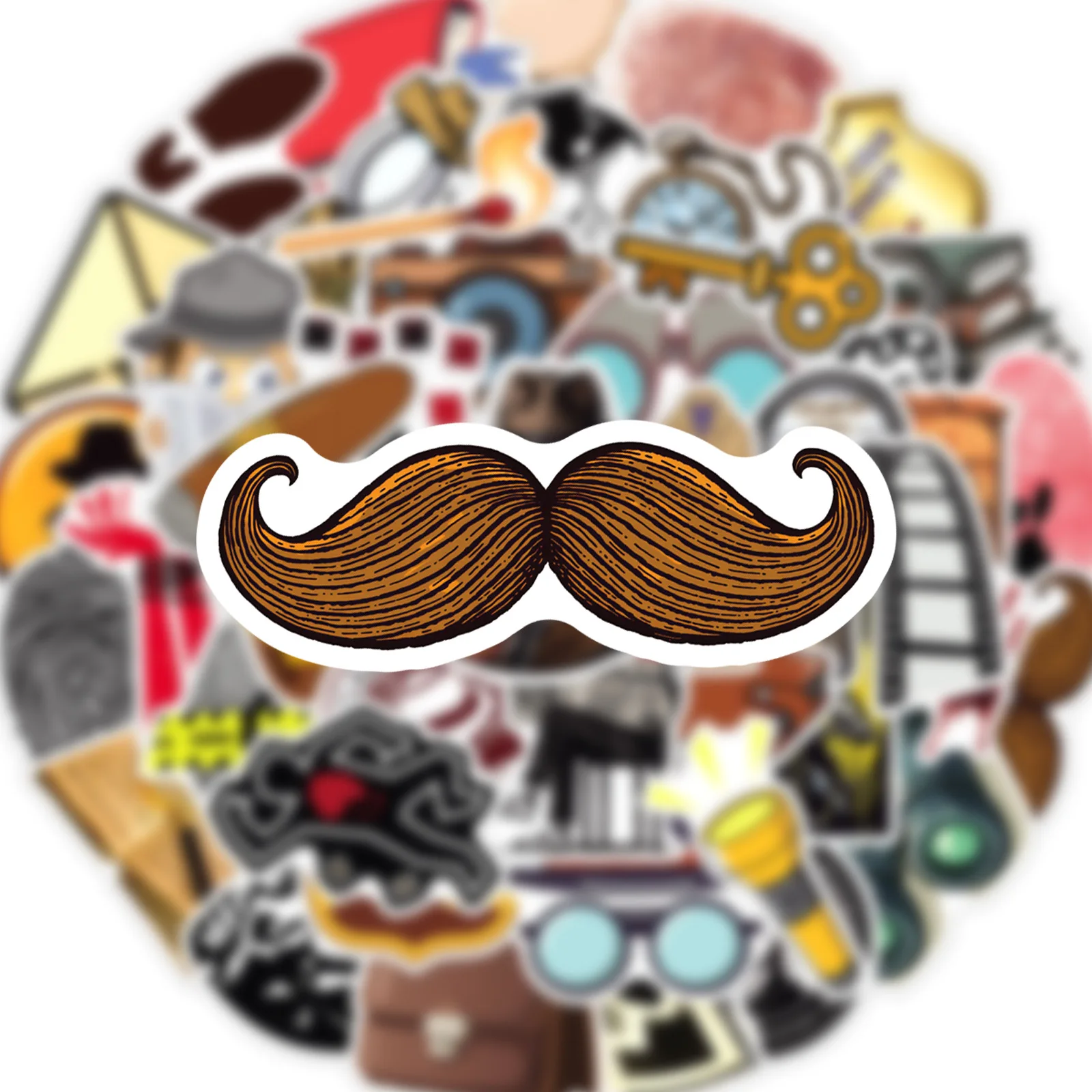 

50PCS Detective Stickers Personalized Creative Funny Decorative DIY Refrigerator Skateboard Motorcycle Helmet Graffiti Stickers