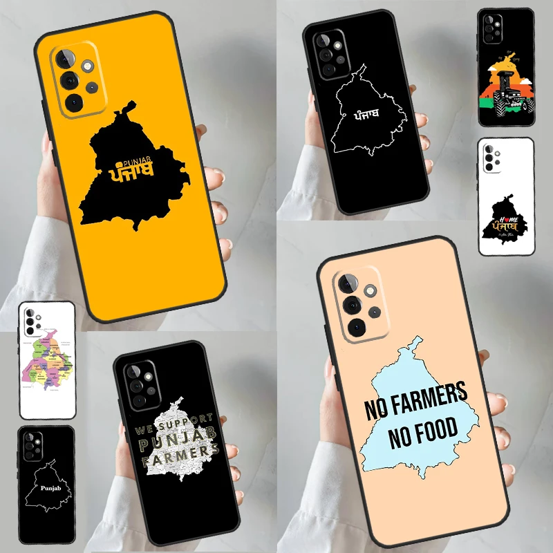 Punjab Map Outline Cover For Samsung Galaxy A53 A33 A13 A12 A32 A52 A14 A34 A54 A15 A25 A35 A55 A71 A51 Case