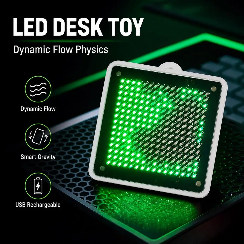 LED Fluid Simulation Toy Shake Control Funny Luminous Ornaments Mini Rechargeable Water Flow Shaking Lamp Gifts image 2