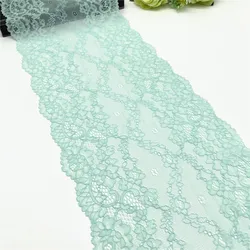 3y/lot Width 22cm Light Green Elastic Stretch Lace Trimming For Garment Accessory DIY Material Dress Lingerie Fabric