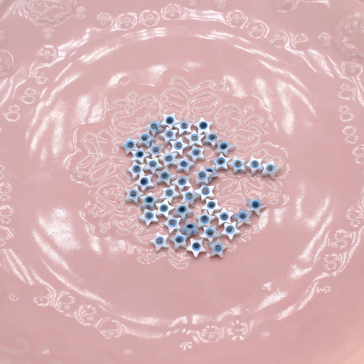 20Pcs Blue Demon Eyes Beads Natural Shell Evil Eye Star Shape Beads Handmade Jewelry Making Bracelet Necklace Charms