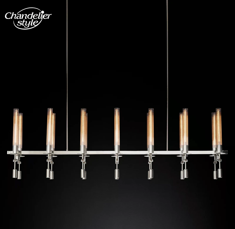 

Modern Glass Chandeliers Fontanelle Linear Chandelier Decor LED Living Room Dining Room Hanging Lights Fixtures