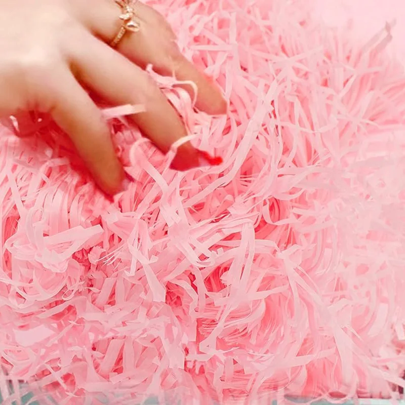 20/40/60 جرام الرافية ورقة تمزيقه وخيوط تمزيقه التجعيد النثار الوردي أبيض أسود لتقوم بها بنفسك هدية صندوق التفاف وملء سلة TMZ #2